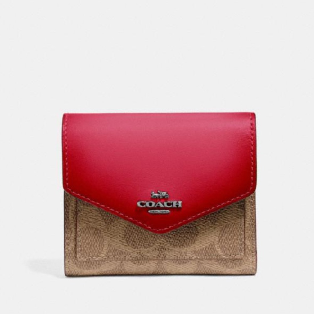 EUC Small Envelope Red Coach Wallet